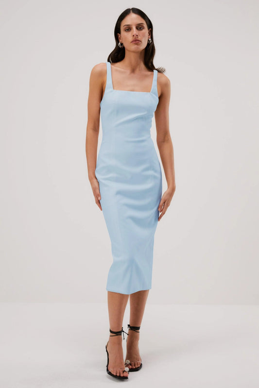 Misha Beck Bonded Midi Dress - Sky Blue