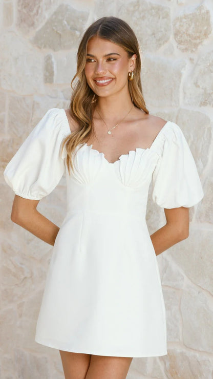 Ariel Bustier Mini Dress - White