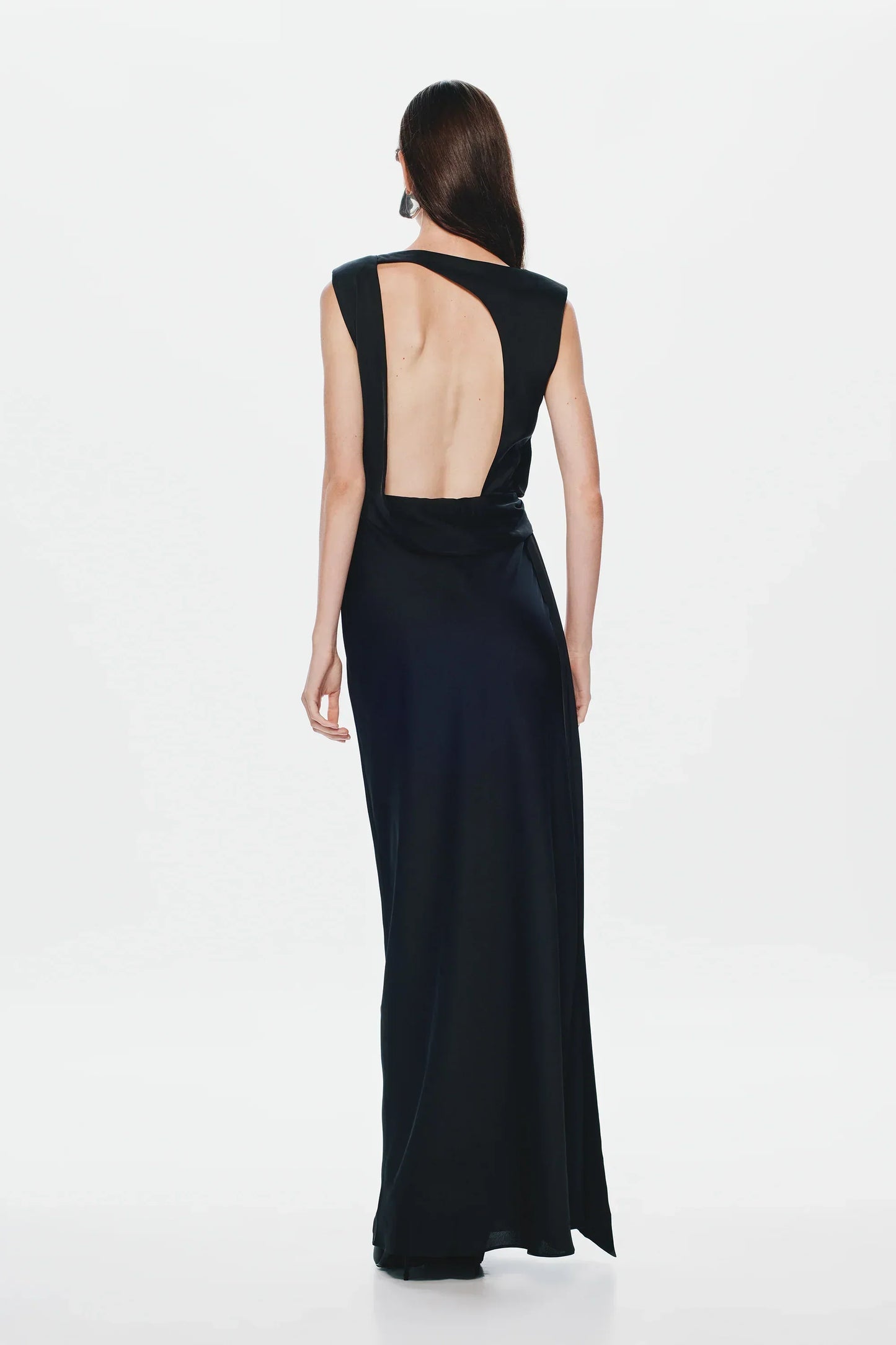 Misha Rocky Satin Dress - Black